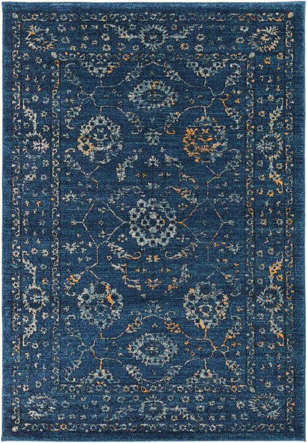 Surya Elise Navy Teal Taupe Black Polypropylene Area Rug 90x63 1stopbedrooms