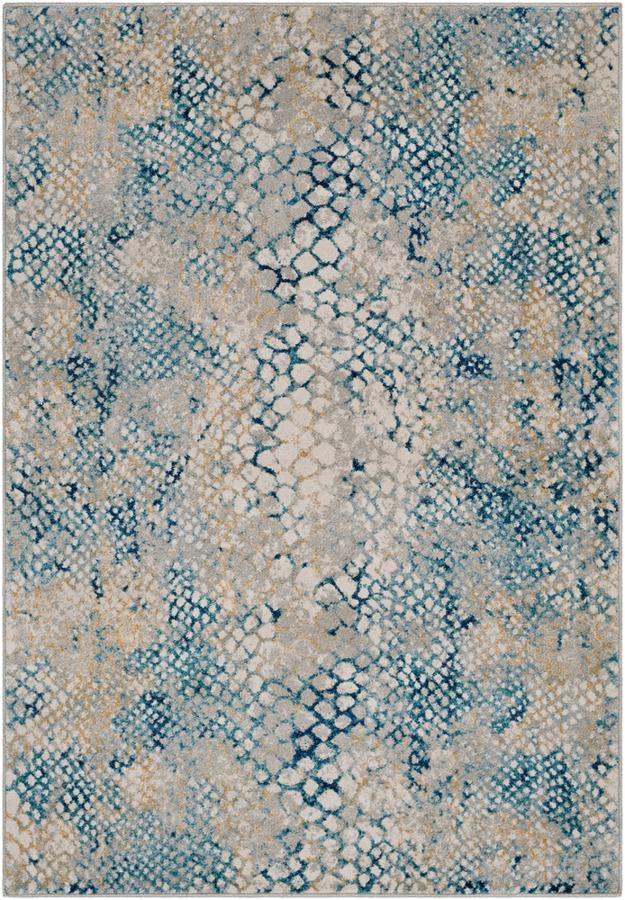 Surya Elise Navy Teal Taupe Cream Polypropylene Area Rug 36x24
