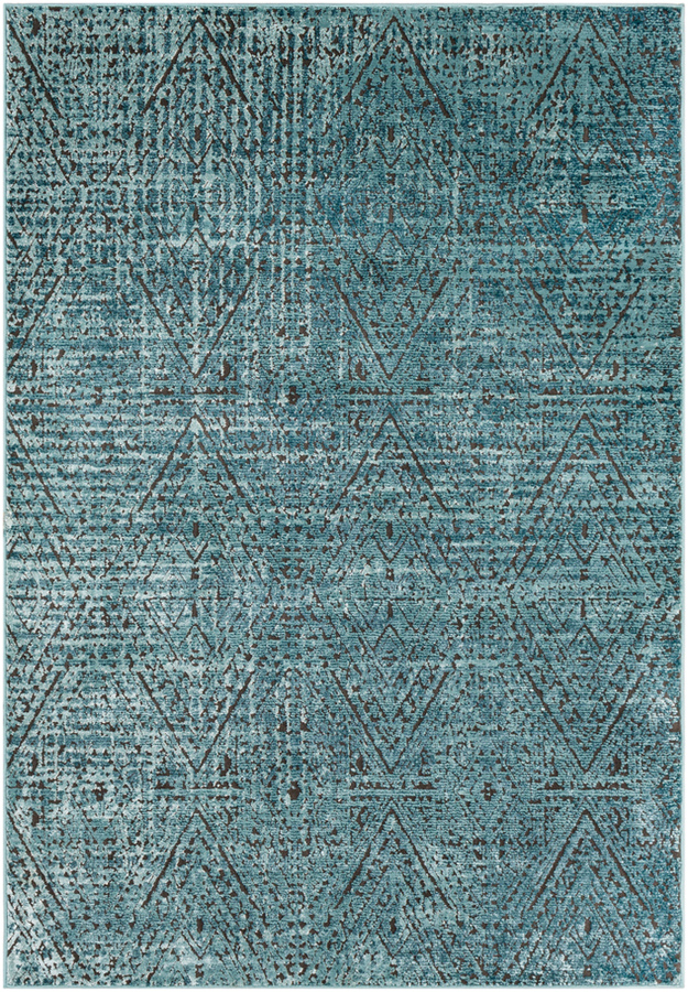 Surya Herati Aqua Bright Blue Black Area Rug 71 X 47