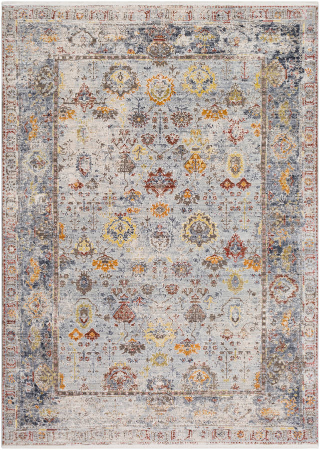 Surya Liverpool Charcoal Medium Gray Silver Polyester Area Rug 123 X 94 1stopbedrooms