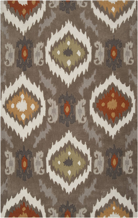 Surya Mamba Dark Brown Khaki Burnt Orange Polyester Area Rug 36 X 24 1stopbedrooms