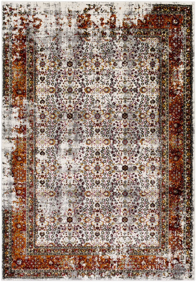 Surya Pepin Burnt Orange Dark Red Cream Polypropylene Area Rug 36x24 1stopbedrooms