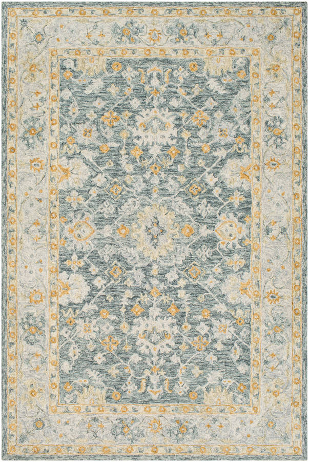 Surya Panipat Dark Green Tan Ice Blue Wool Area Rug 144x108 1stopbedrooms - Blue Green Wool Area Rug Surya Panipat Dark Green Tan Ice Blue Wool Area Rug 144x108 1stopbedrooms - Blue Green Wool Area Rug