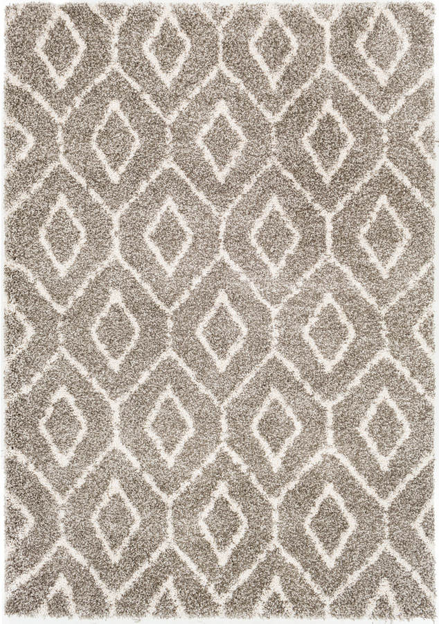 Surya Serengeti Shag Dark Brown White Taupe Polypropylene Area Rug 87x63 1stopbedrooms