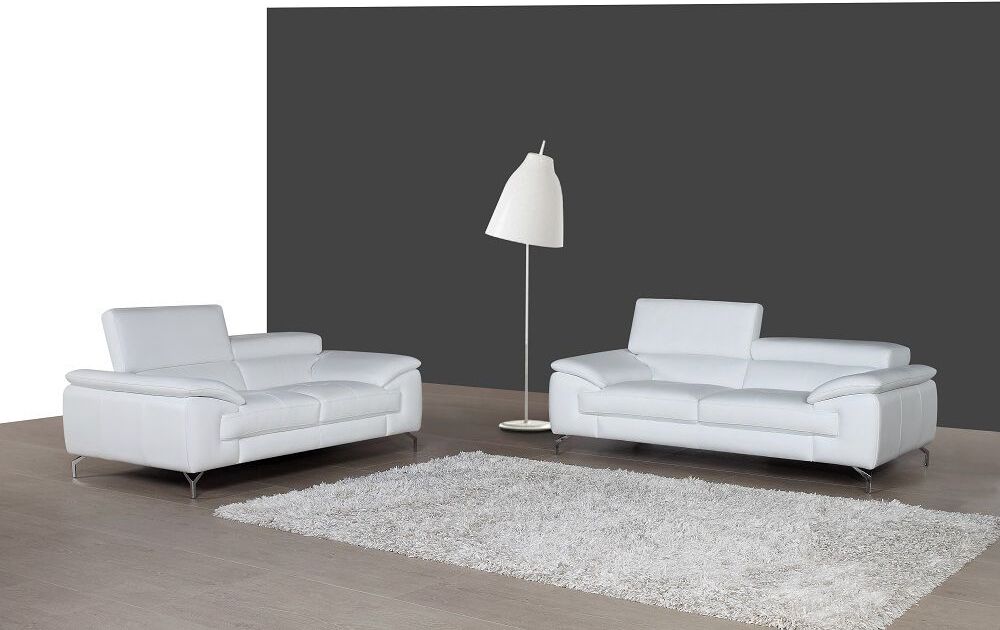 A973 White Italian Leather Living Room Set 1stopbedrooms