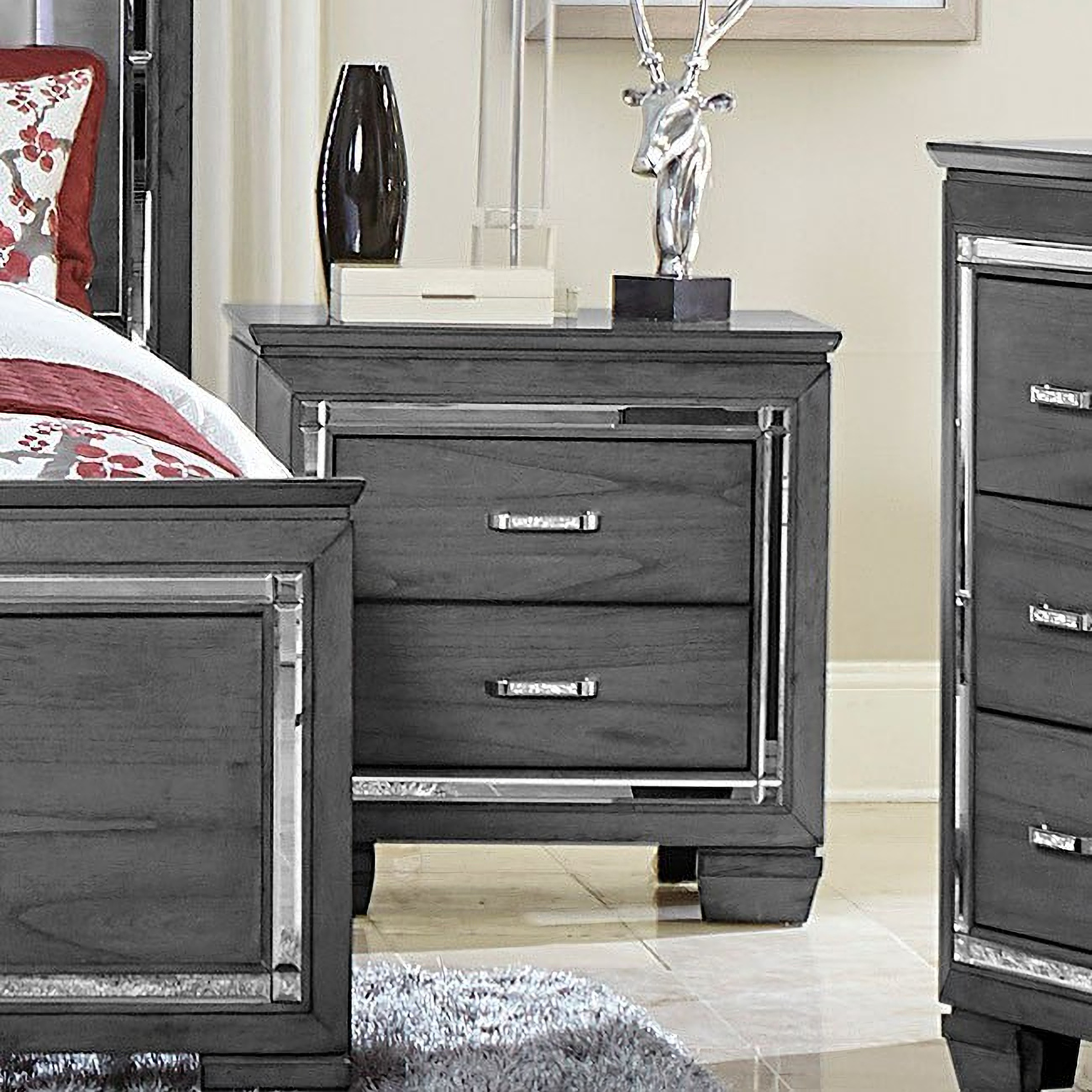 Allura Gray Panel Bedroom Set w/ LED Lighting - 1StopBedrooms.