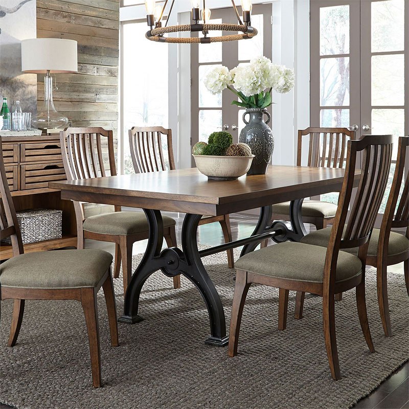 Arlington House Rectangular Dining Set W Spindle Back Chairs 1stopbedrooms