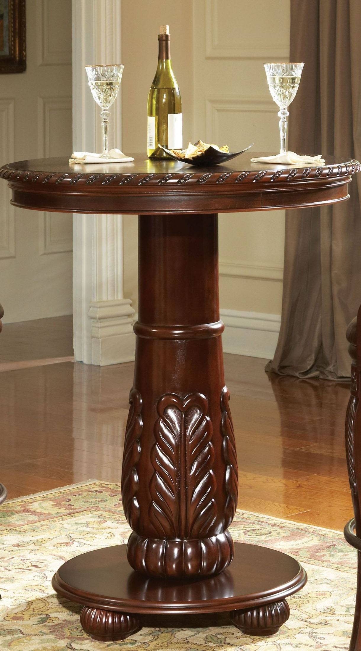Antoinette Warm Brown Round Pub Table 1stopbedrooms