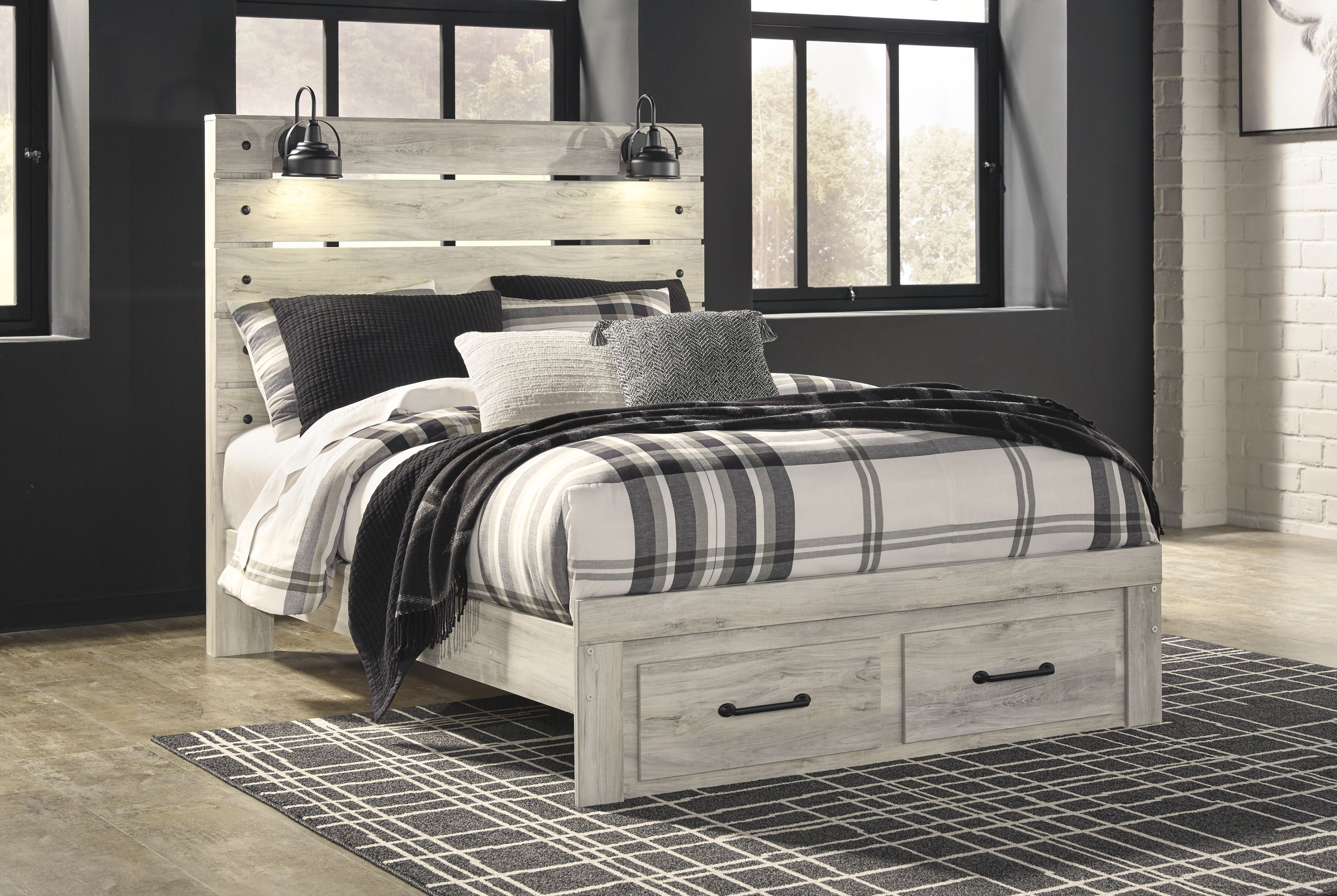 Cambeck Whitewash Panel Storage Bedroom Set