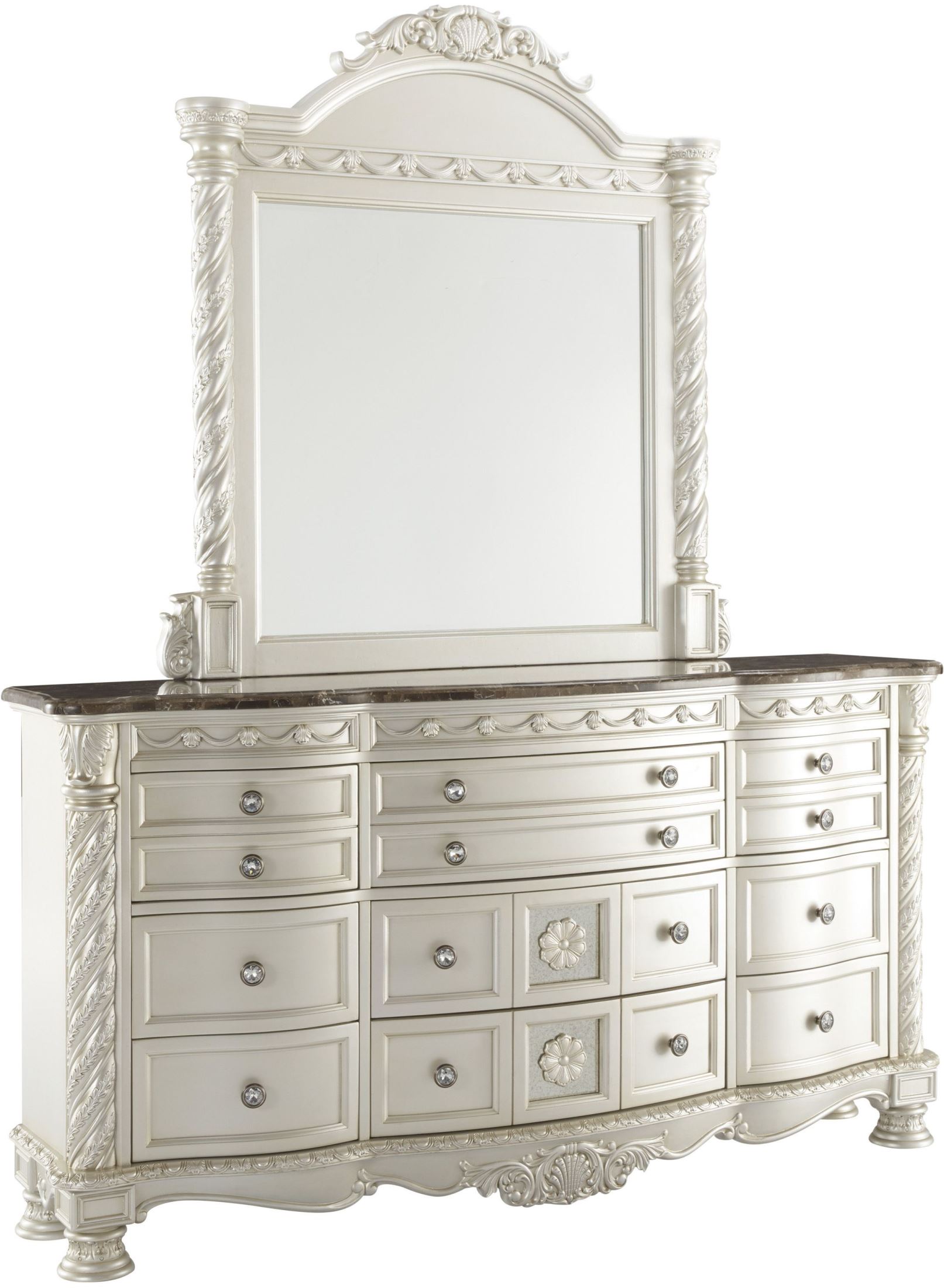 Cassimore North Shore Pearl Silver Panel Bedroom Set 1stopbedrooms