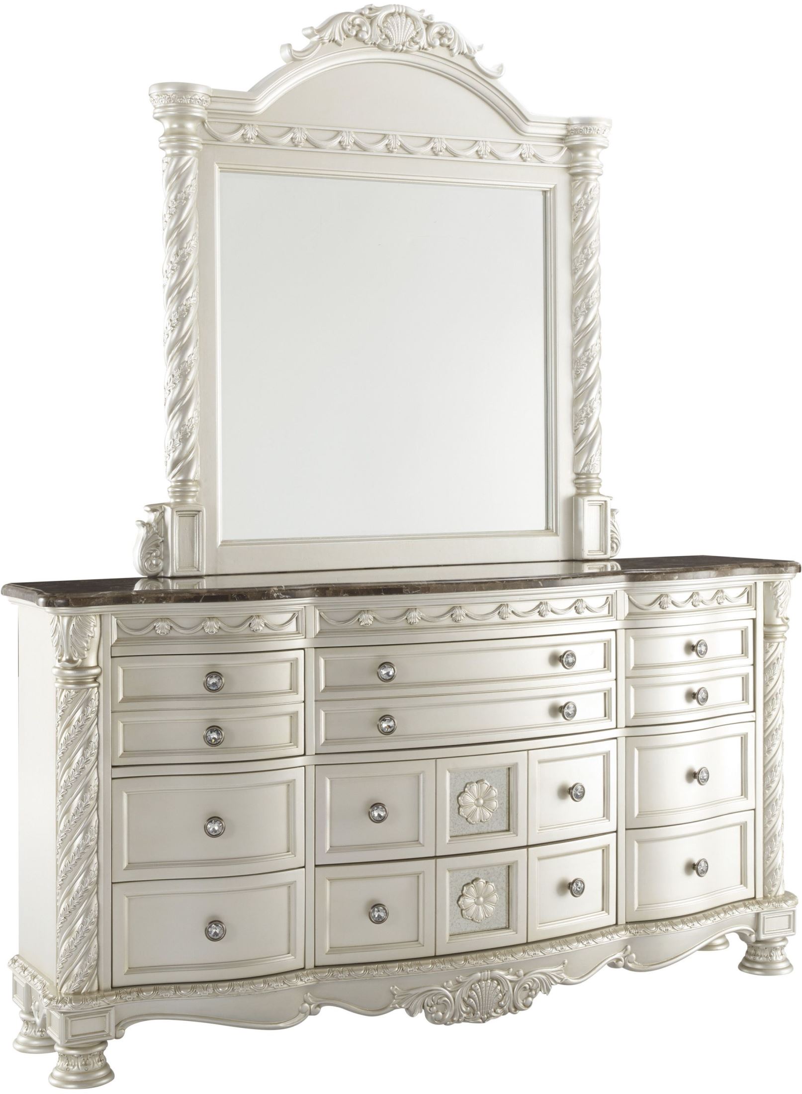 Cassimore North Shore Pearl Silver Upholstered Poster Canopy