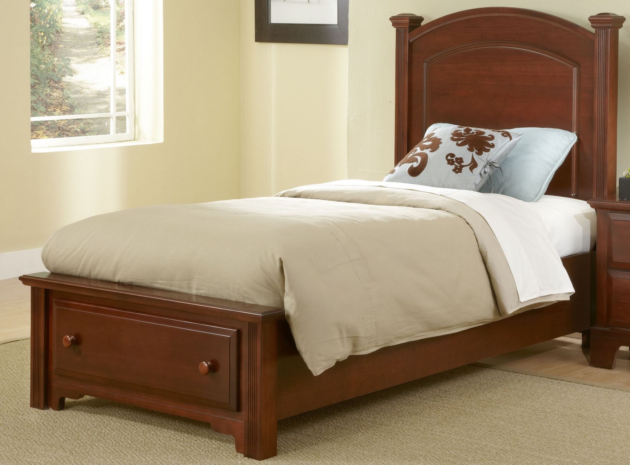 Hamilton Franklin Cherry Youth Panel Storage Bedroom Set