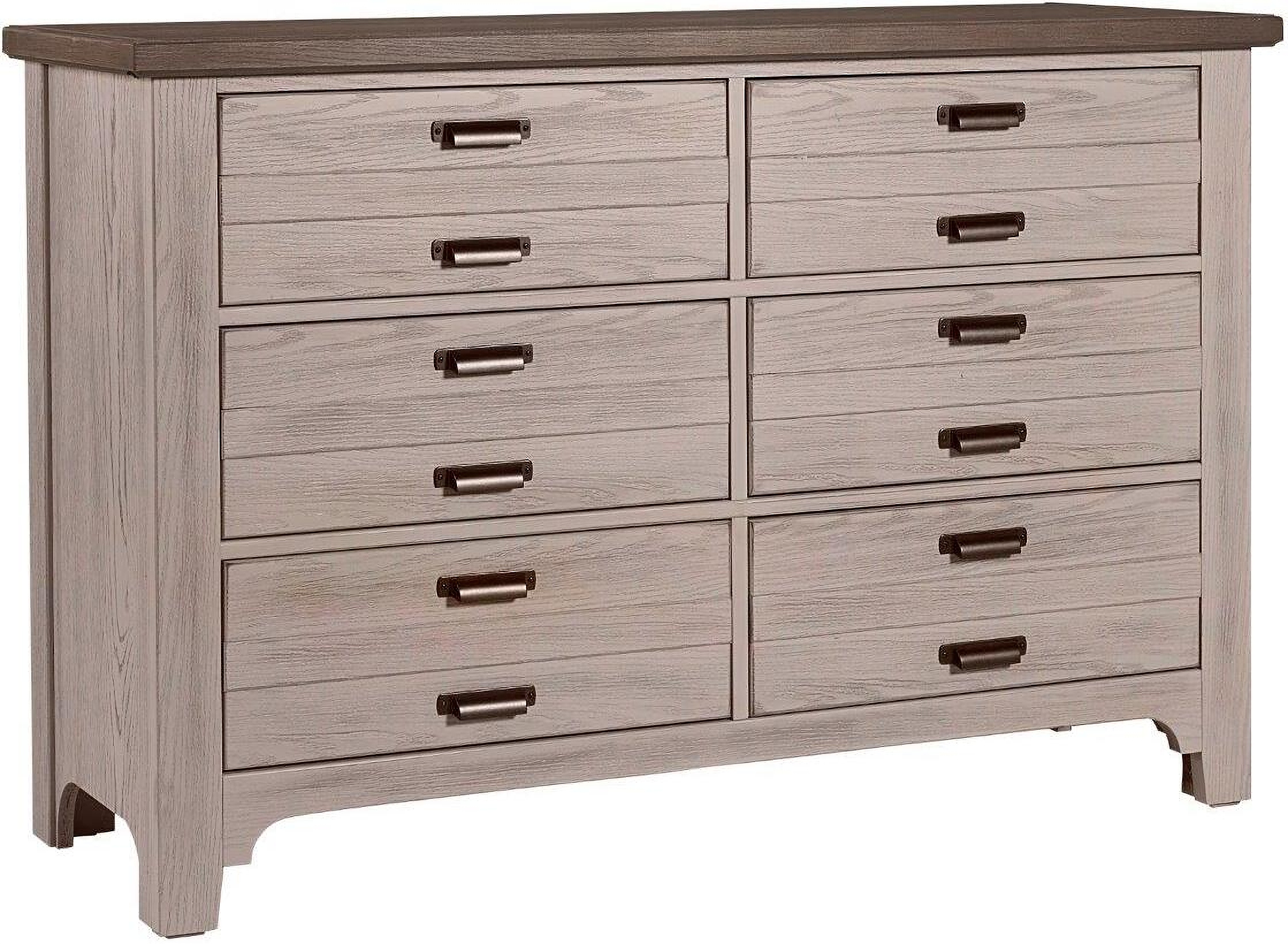 Bungalow Dover Grey Folkstone 6 Drawer Double Dresser 1stopbedrooms