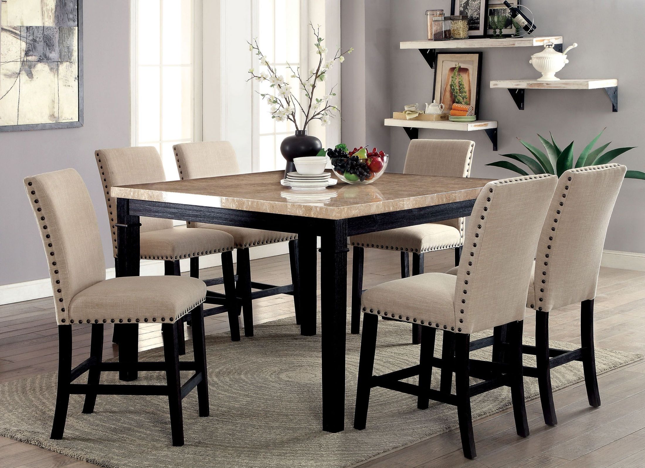 Dodson Ii Black Counter Height Dining Room Set 1stopbedrooms