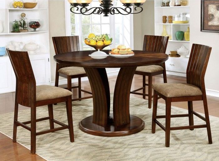 Furniture Of America Montreal Ii Dark Oak Counter Height Round Montreal Ii Dark Oak Counter Height Round Dining Room Set