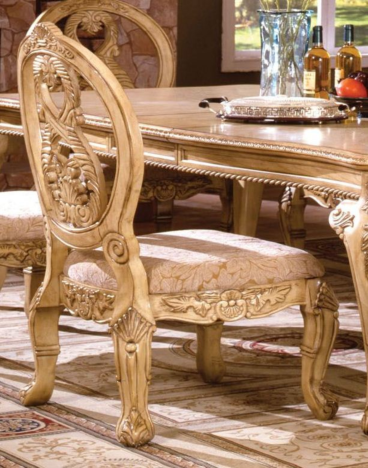Tuscany Iii Antique White Rectangular Leg Dining Room Set