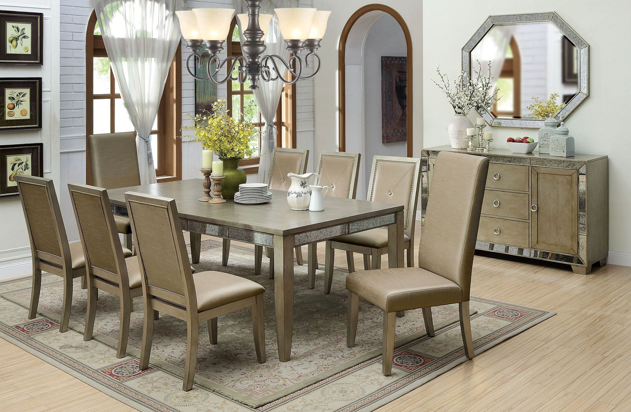 Echo Antique Gold Dining Room Set