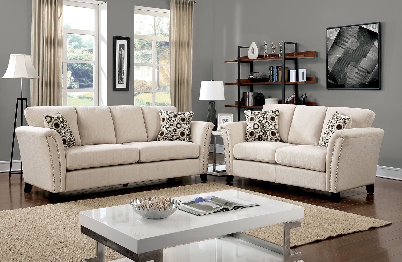 Campbell Ivory Living Room Set 1stopbedrooms