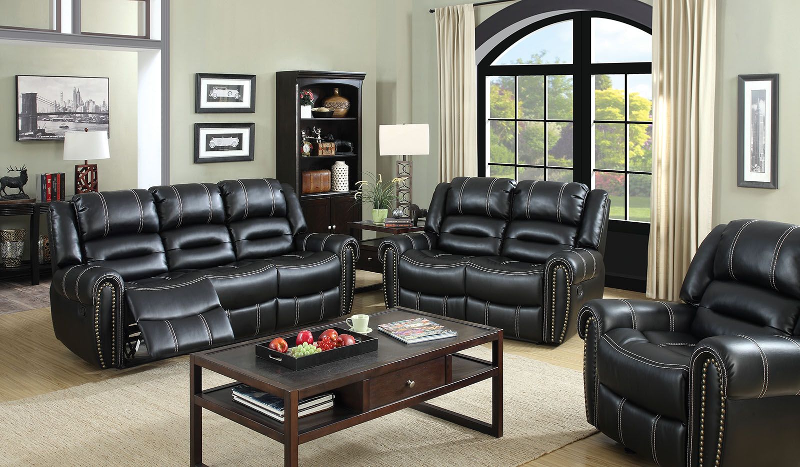 Frederick Black Reclining Living Room Set 1stopbedrooms
