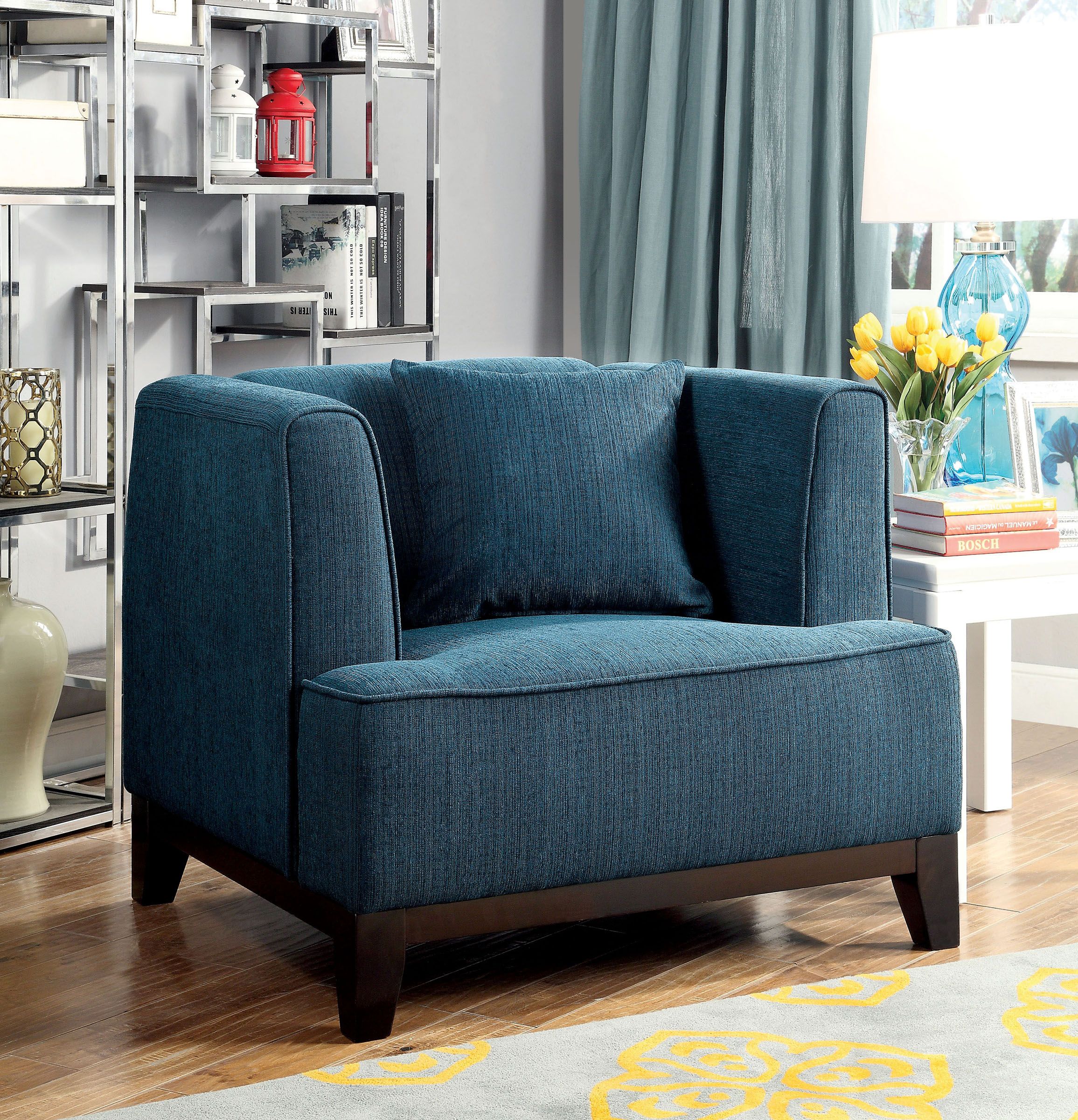 teal living room chair