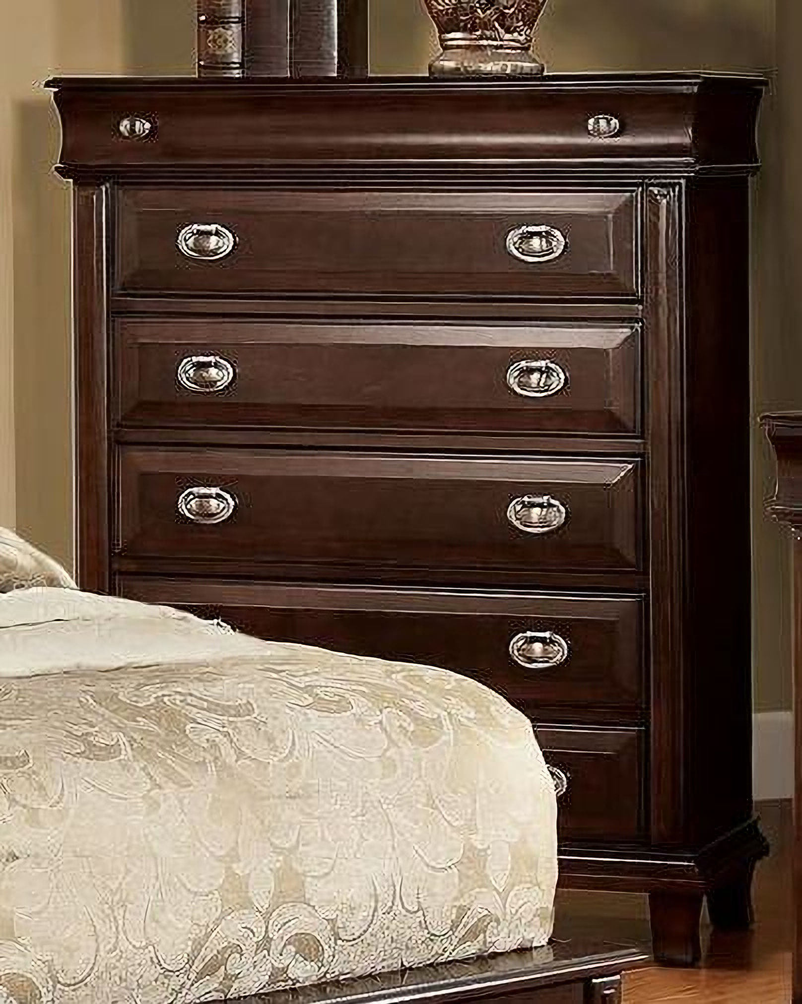 Arden Brown Cherry Faux Leather Bedroom Set - 1StopBedrooms.
