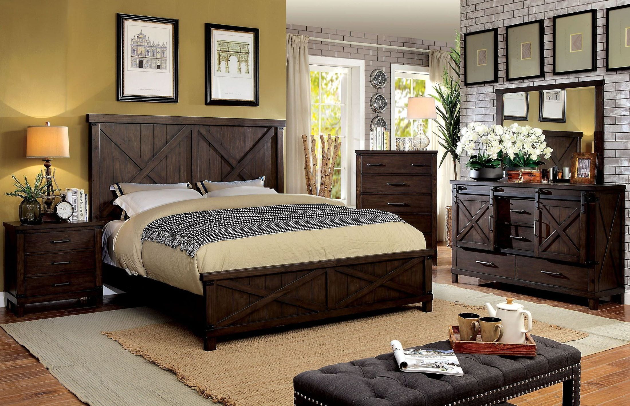 Bianca Dark Walnut Panel Bedroom Set 1stopbedrooms
