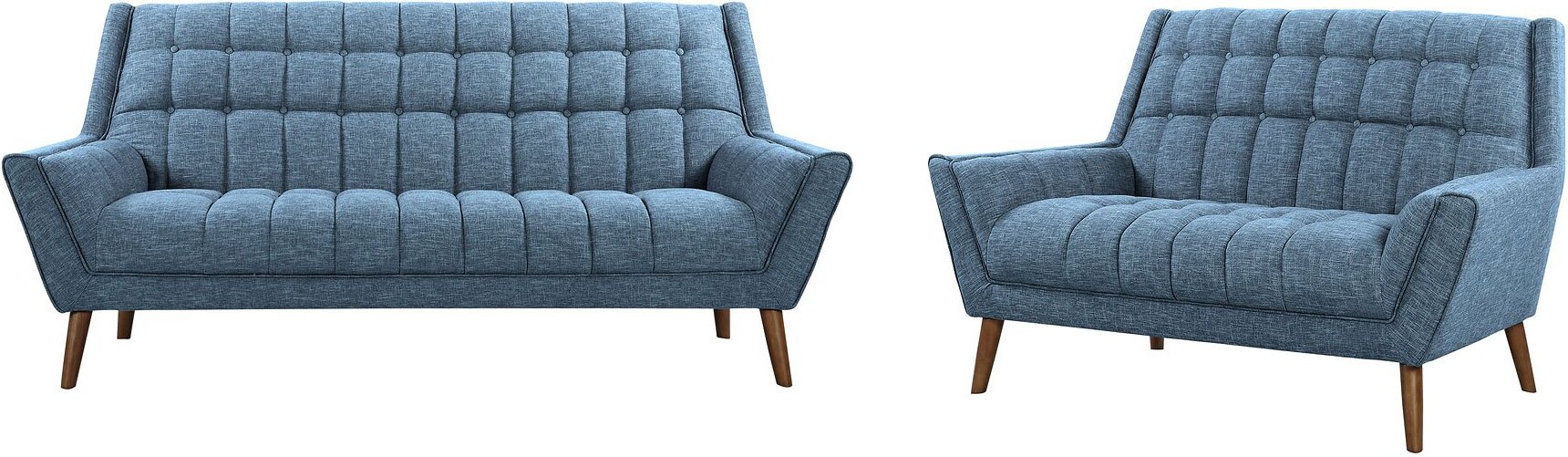 Cobra Mid Century Blue Linen Modern Sofa 1stopbedrooms