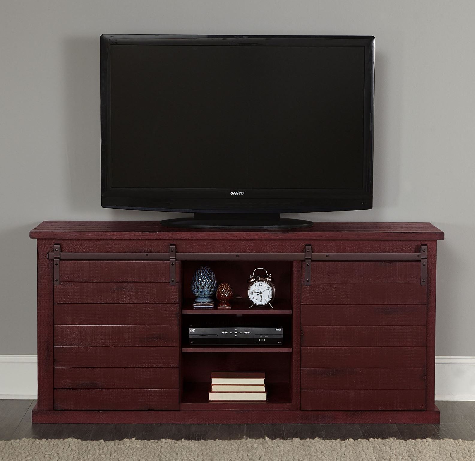 Huntington Distressed Red 64 Console 1stopbedrooms