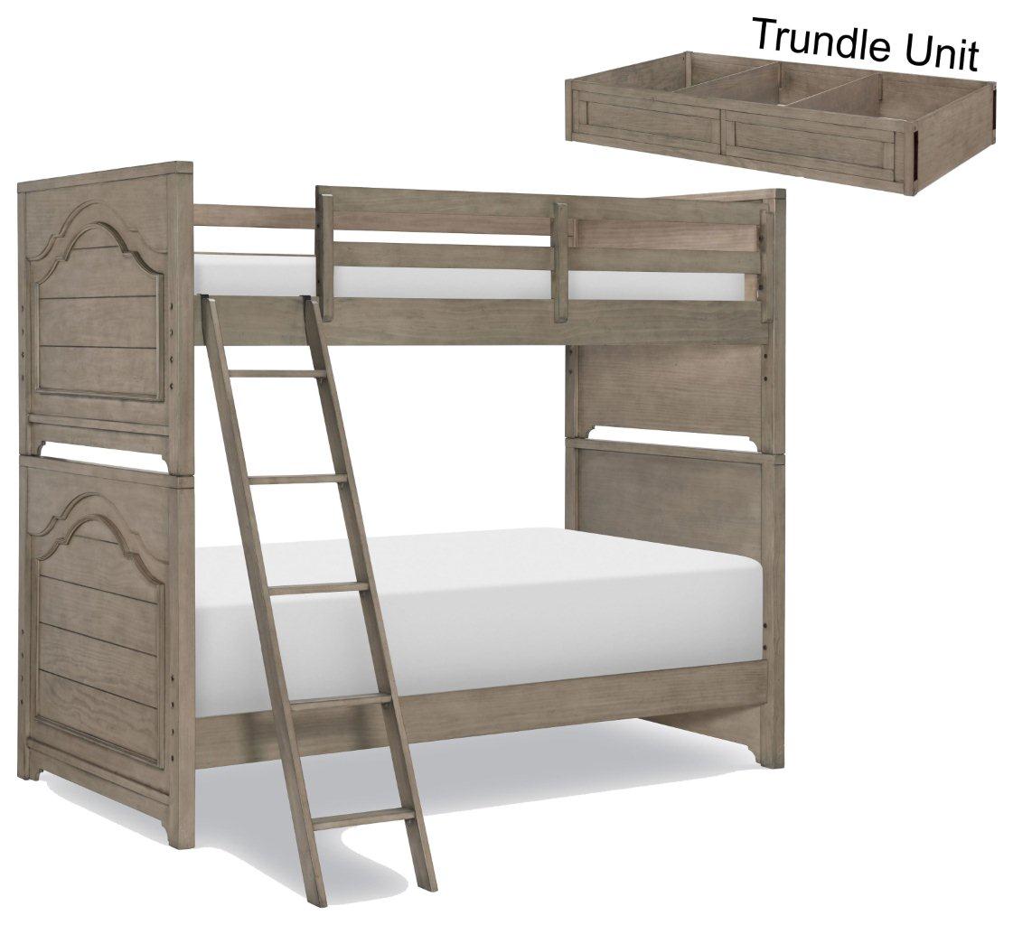 Farm House Old Crate Brown Twin Over Twin Bunk Bed With Trundle 1stopbedrooms