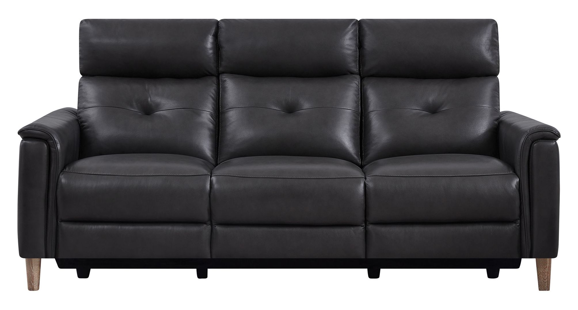 Gala Pewter Genuine Leather Reclining Sofa 1stopbedrooms