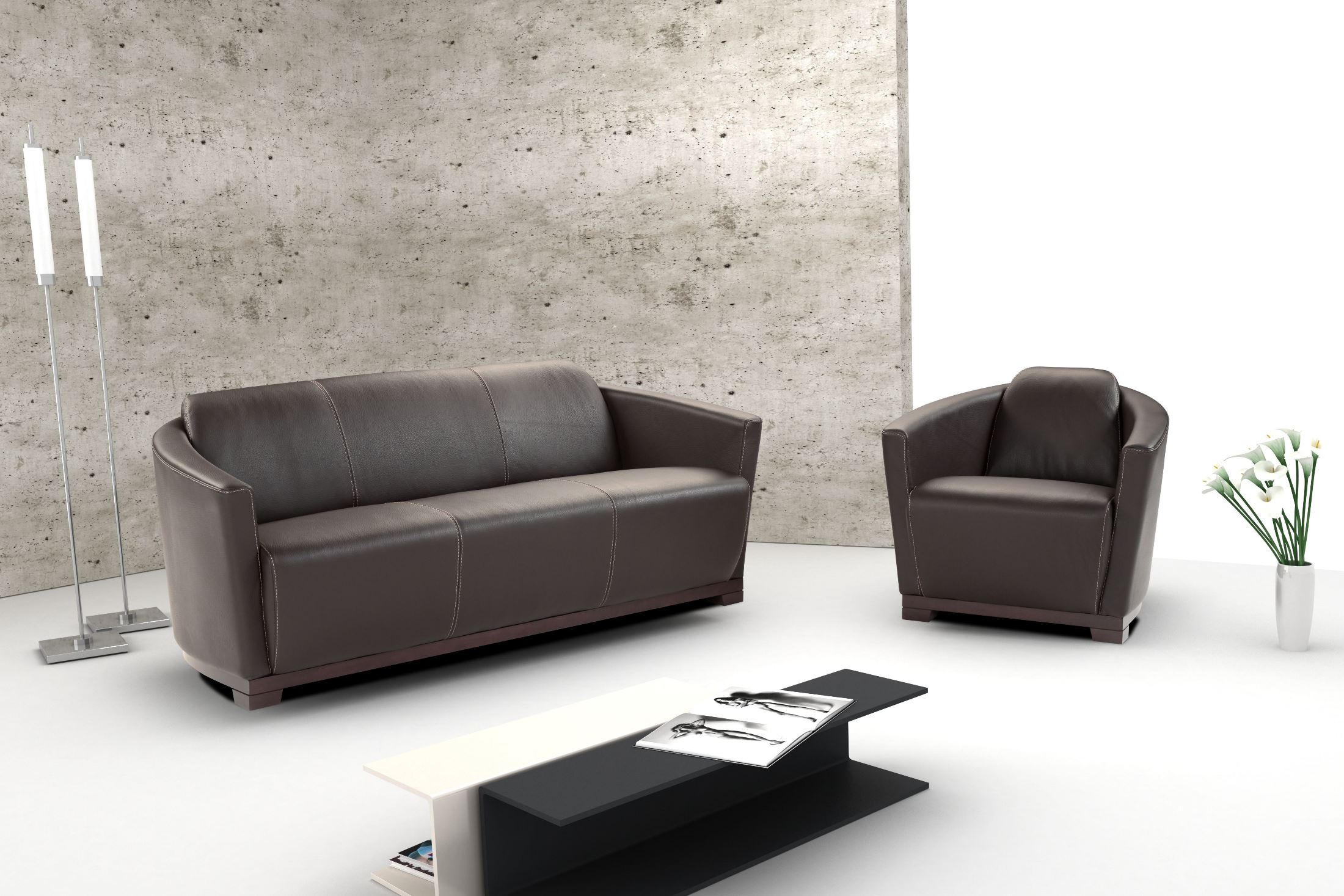 Hotel Black Italian Leather Living Room Set 1stopbedrooms