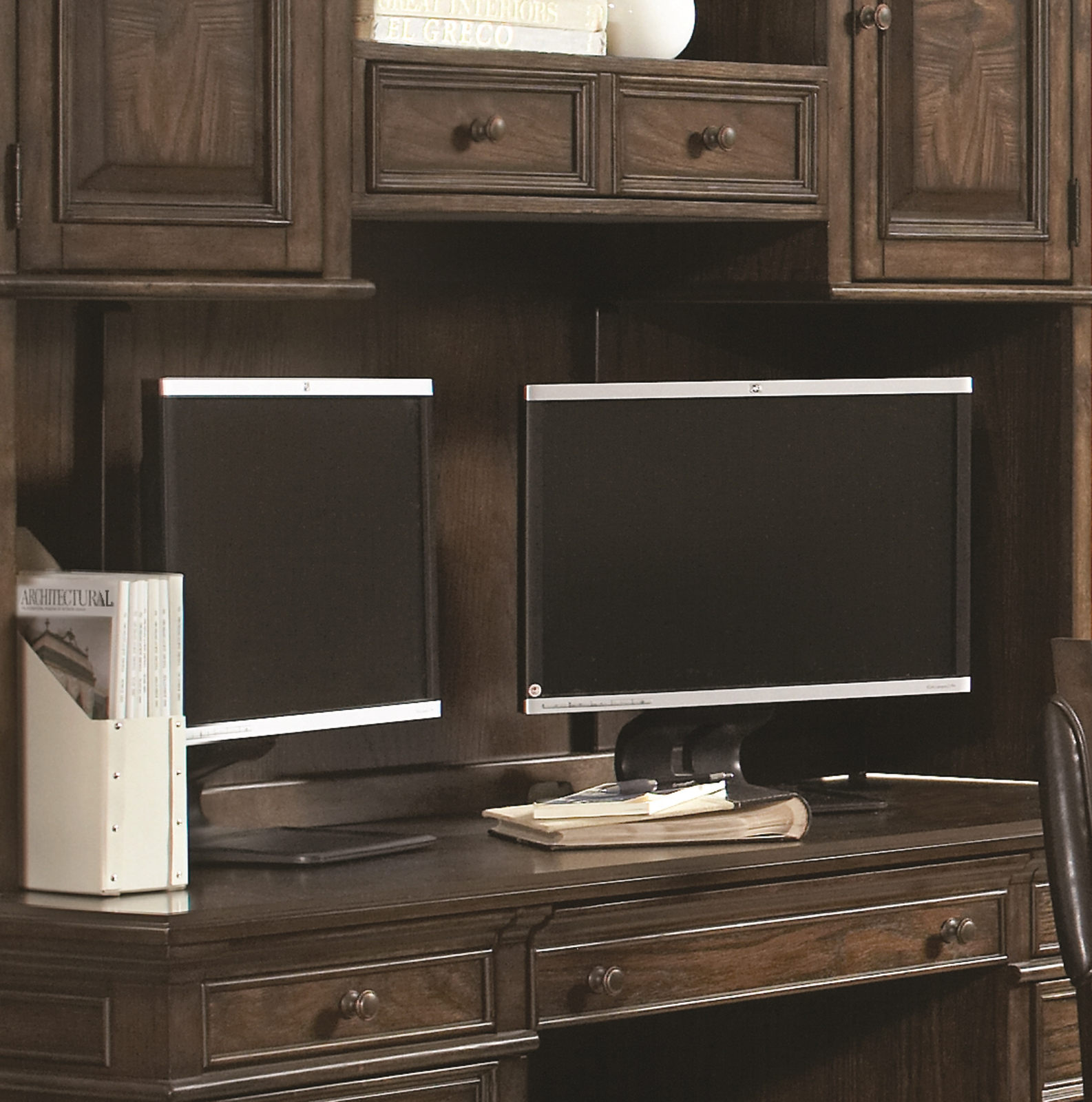 Aspenhome Essex Curved Executive Desk Home Office Set In Molasses