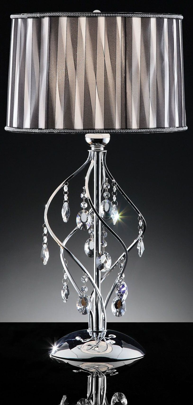 black crystal table lamp