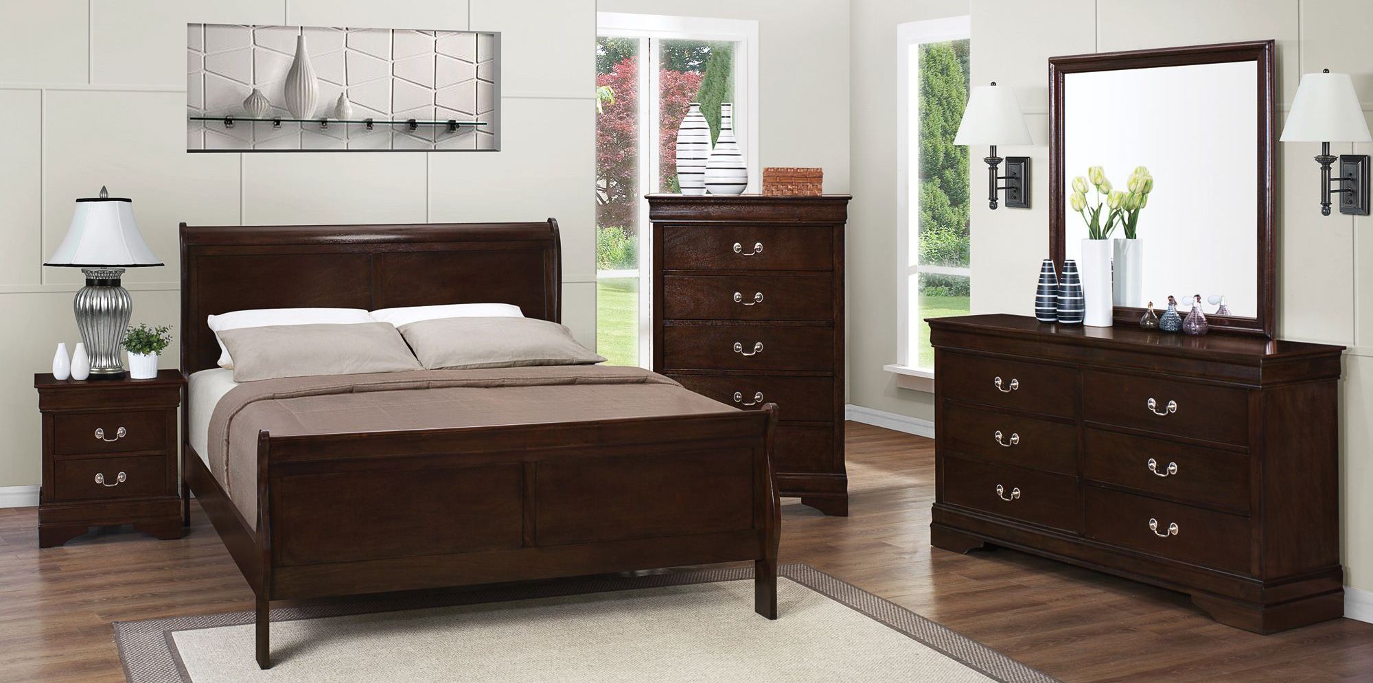 Louis Philippe Rich Cappuccino Youth Sleigh Bedroom Set 1stopbedrooms