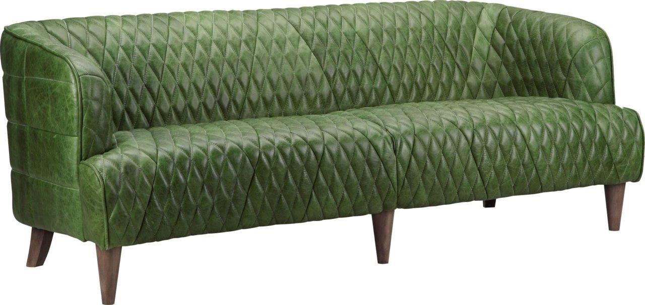 Magdelan Dark Green Tufted Leather Living Room Set 1stopbedrooms