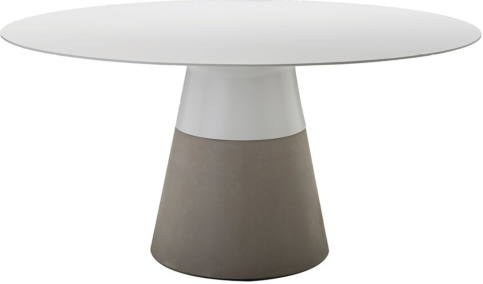 Maldives 63in White Solid Surface Concrete Base Dining Table 1stopbedrooms