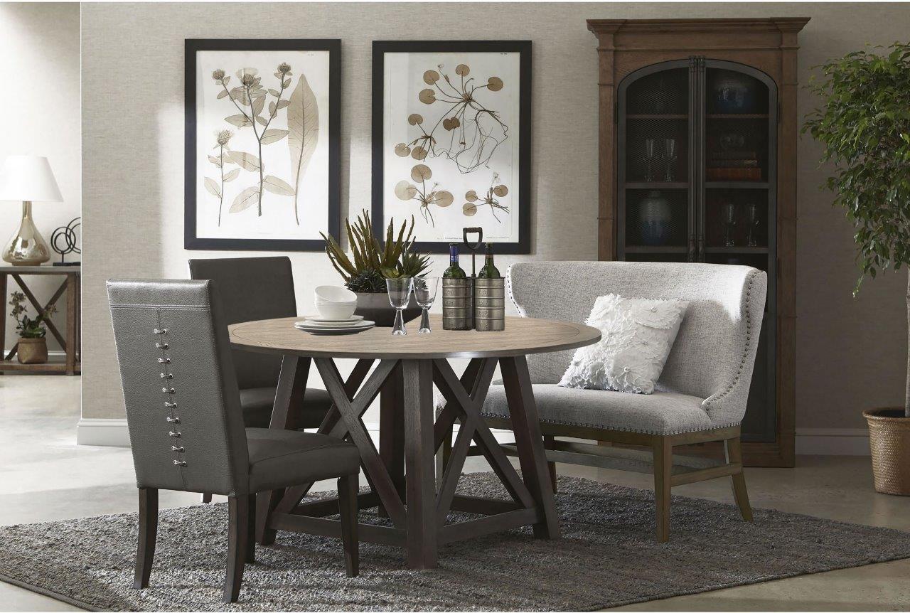 Modern Authentics Dark Oak Round Dining Room Set 1stopbedrooms
