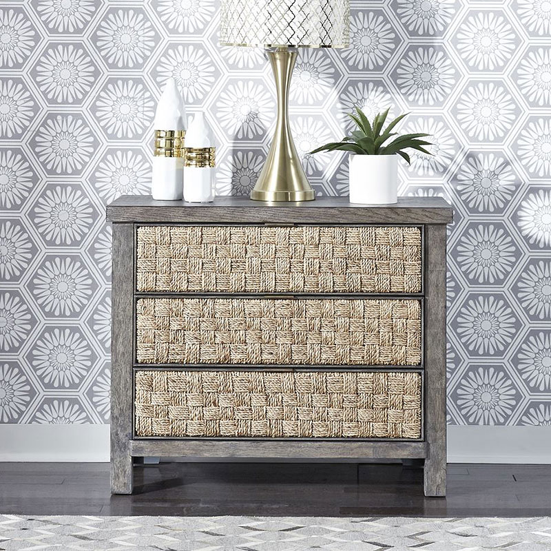 Modern Farmhouse Distressed Dusty Charcoal 3 Drawer Accent ...
