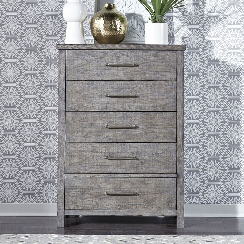 Modern Farmhouse Distressed Dusty Charcoal Platform Storage