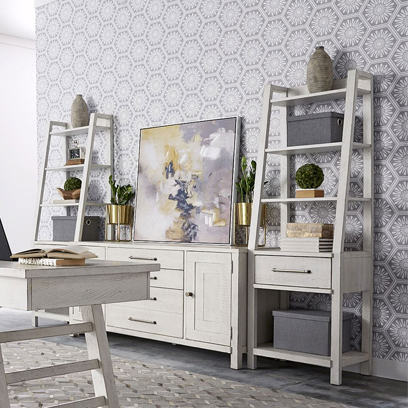 Modern Farmhouse Home Office Wall Flea Market White 1stopbedrooms