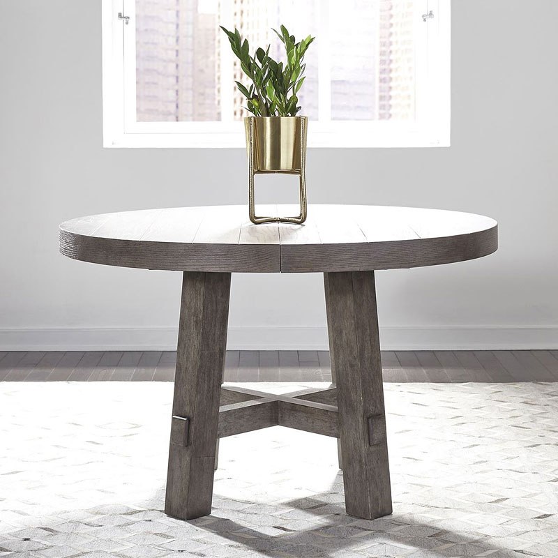 Modern Farmhouse Round Dining Room Set W Ladder Back Chairs
