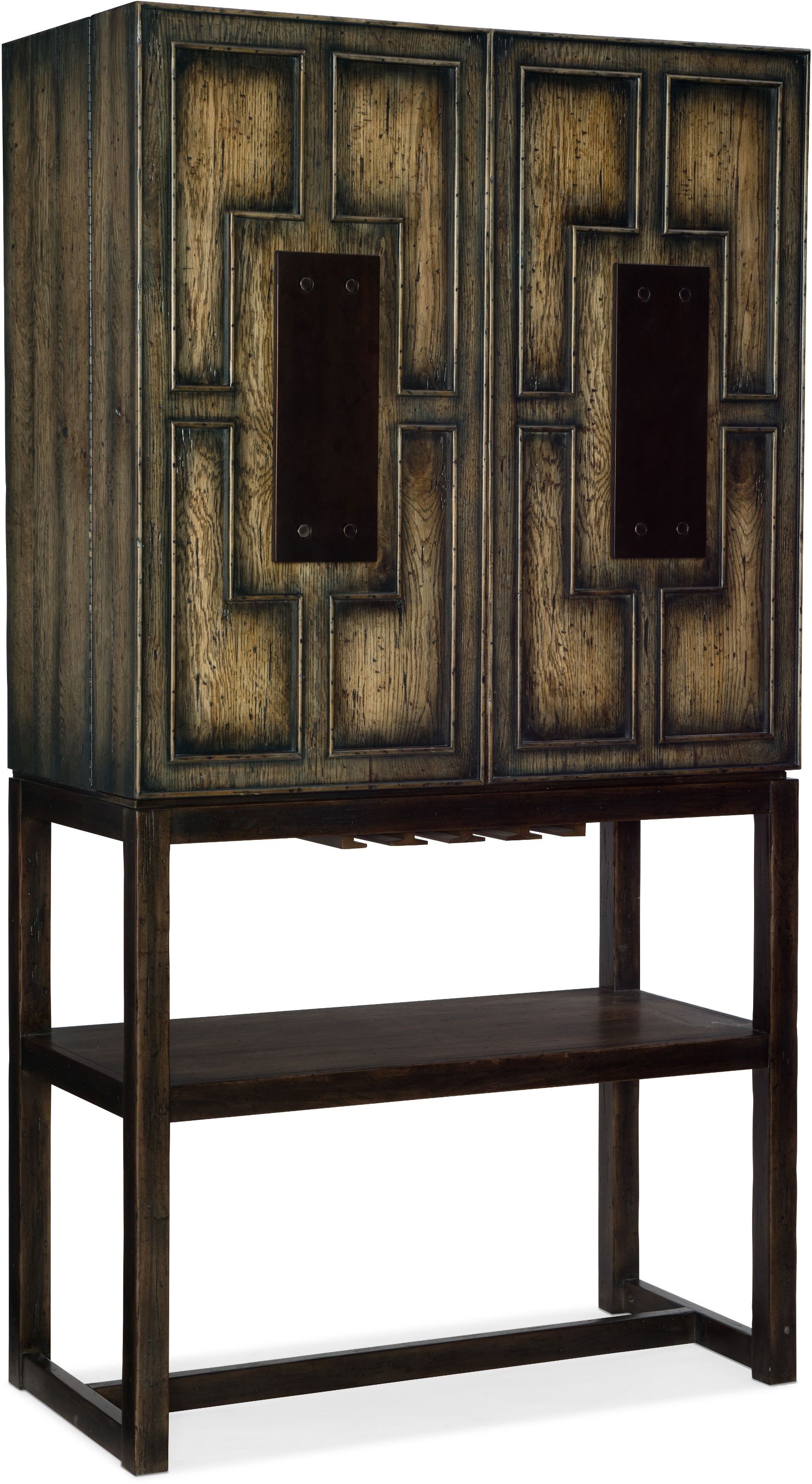 Crafted Dark Wood Bar Cabinet 1stopbedrooms