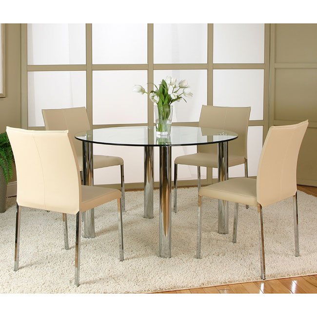 Napoli Round Dinette W Corona Beige Chairs 1stopbedrooms