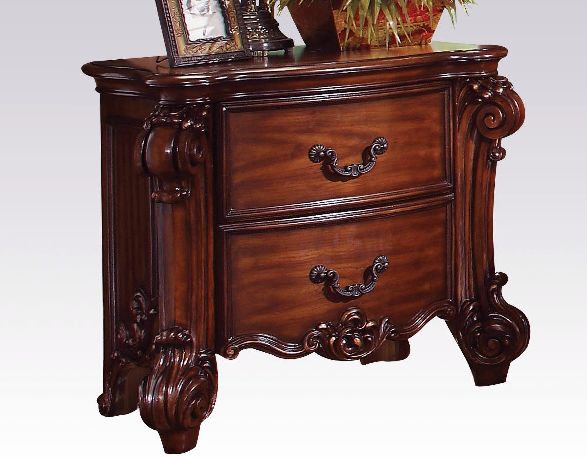 Acme Vendome Panel Bedroom Set With Button Tufted Headboard In Cherry 1stopbedrooms