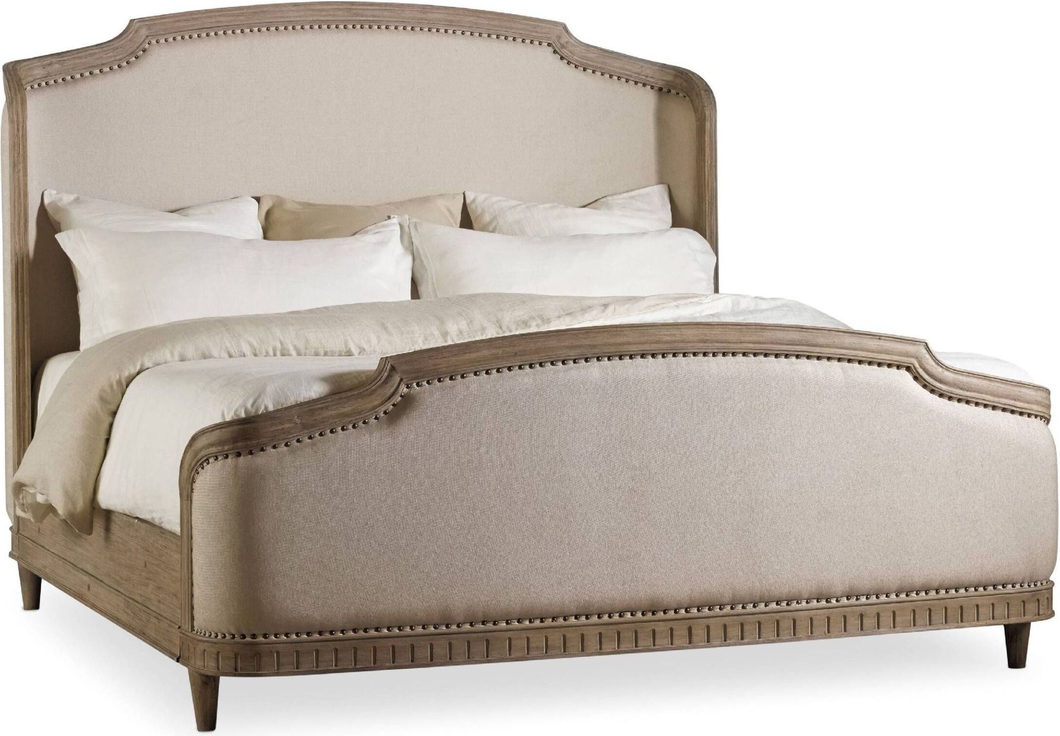 Corsica Light Wood Upholstered Panel Bedroom Set