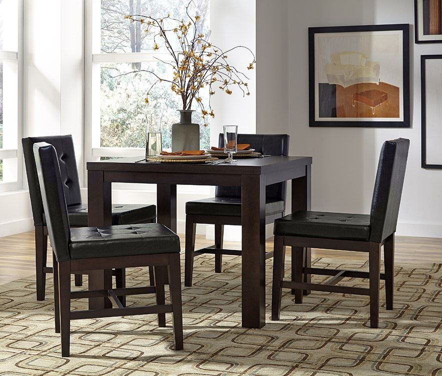 Athena Dark Chocolate Square Dining Room Set 1stopbedrooms