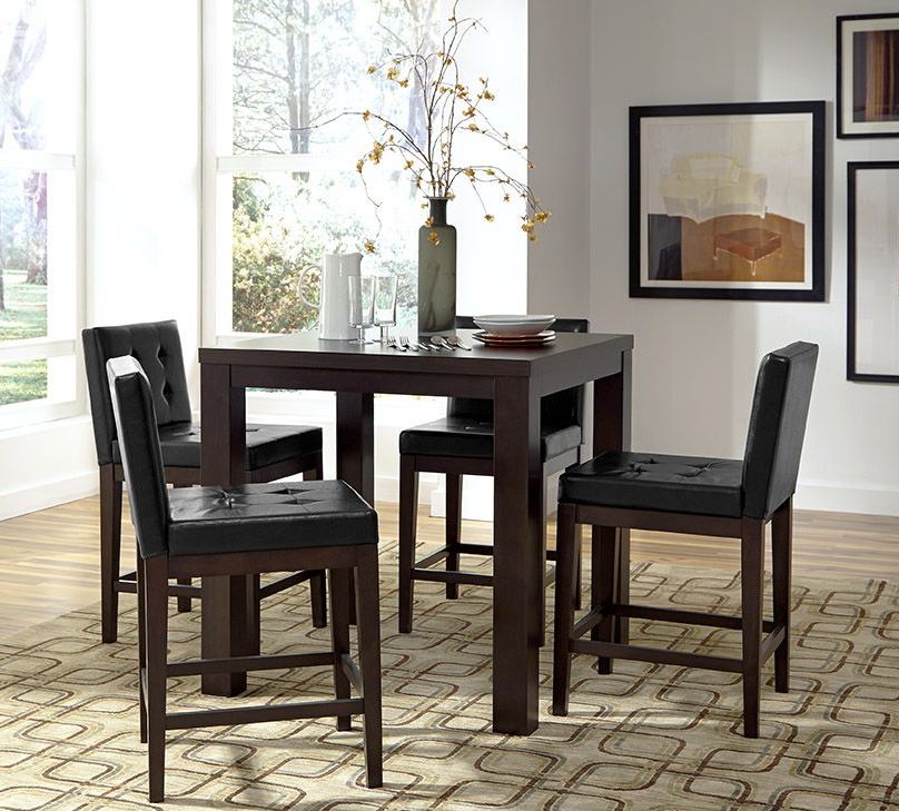 Athena Dark Chocolate Counter Square Dining Room Set 1stopbedrooms
