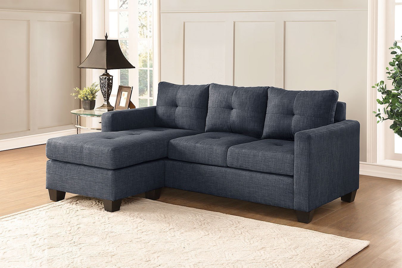 Phelps Sofa Chaise Set Dark Gray 1stopbedrooms