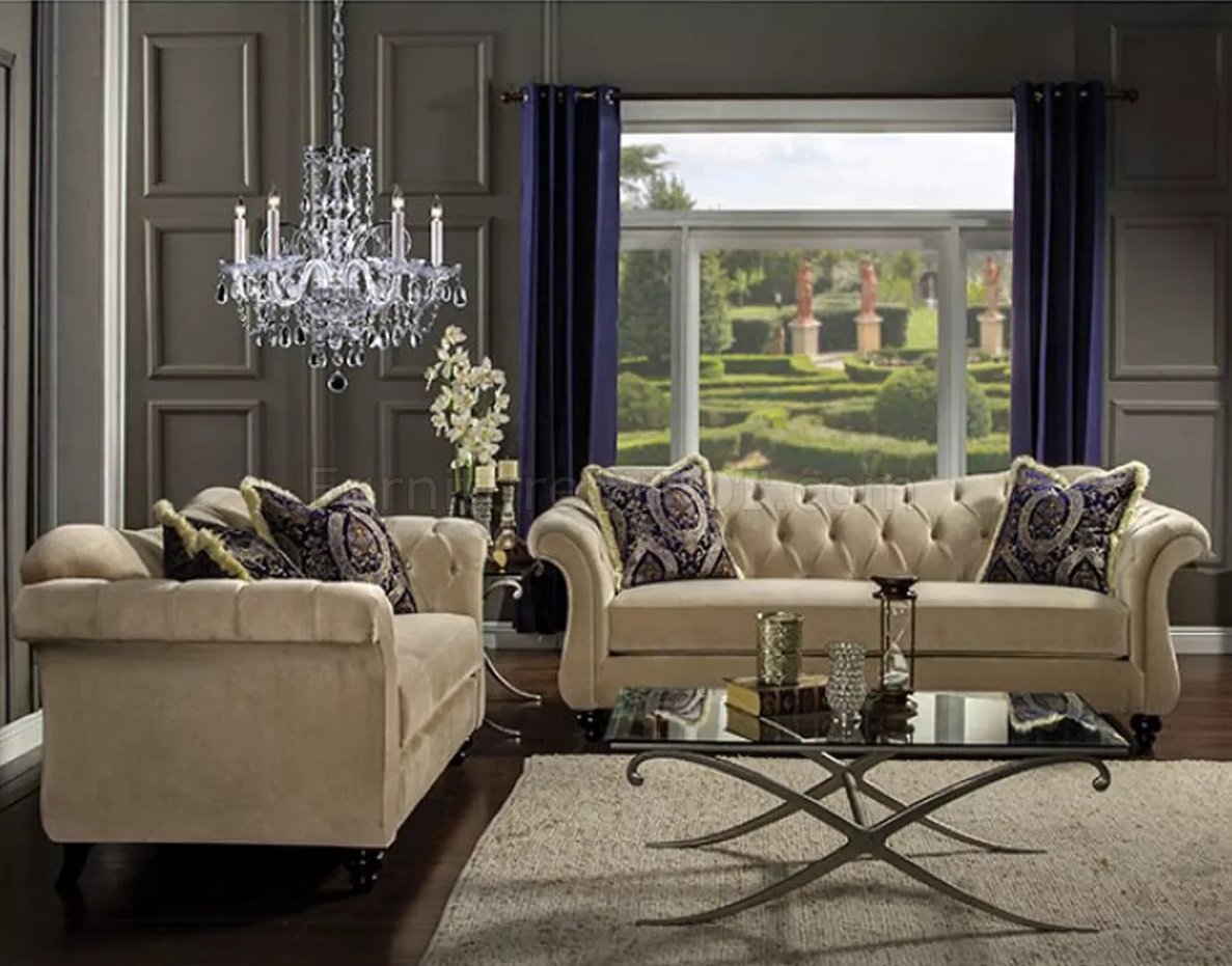Antoinette Light Mocha Living Room Set 1stopbedrooms