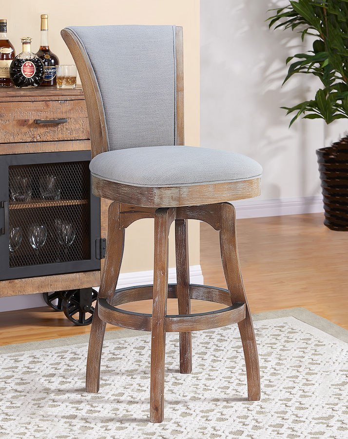 Raleigh Distressed Oak 26 Inch Counter Height Swivel Bar Stool 26 Inch Counter Height Swivel Bar Stool